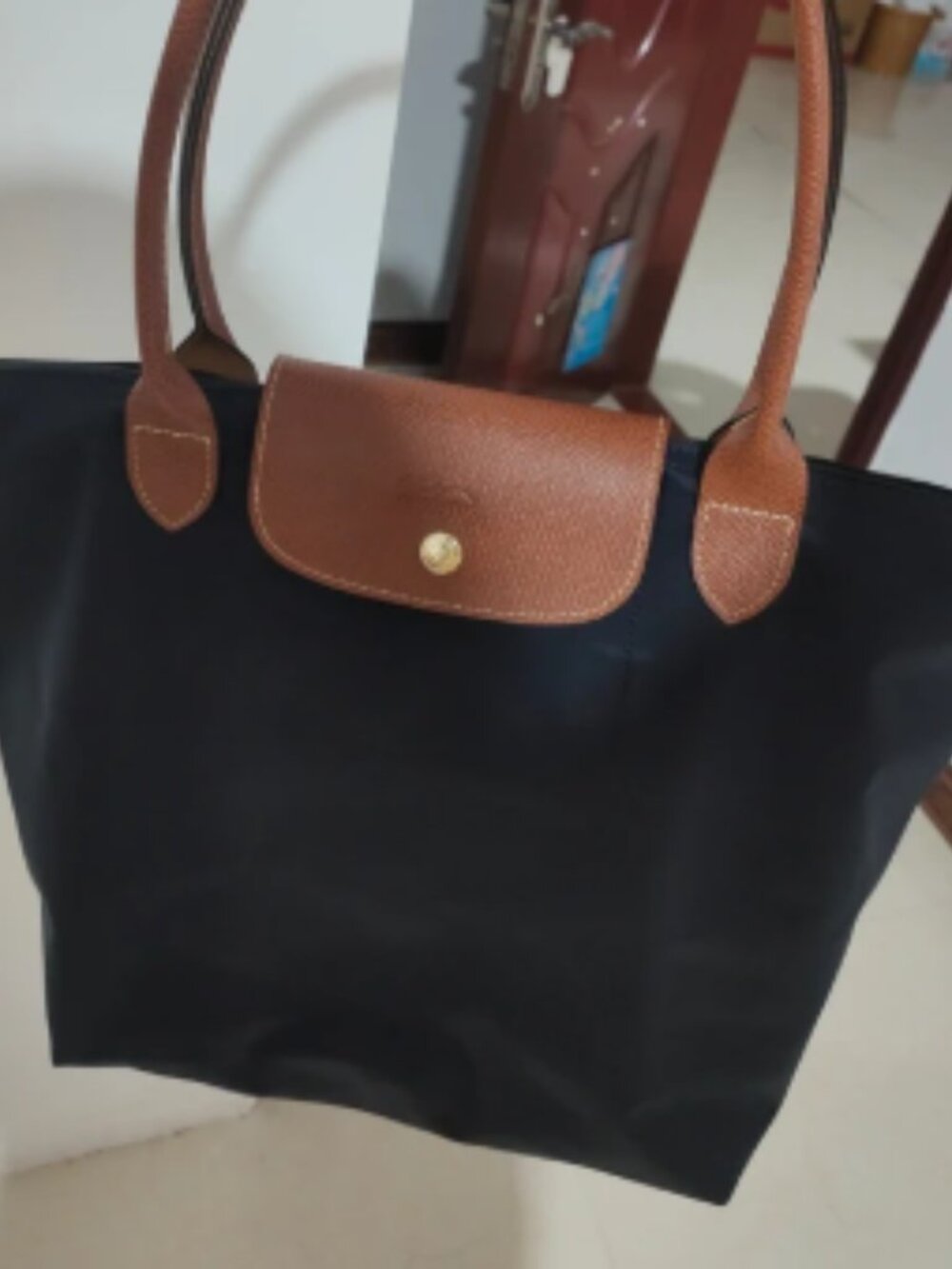 black Nylon Shoulder Tote bag large